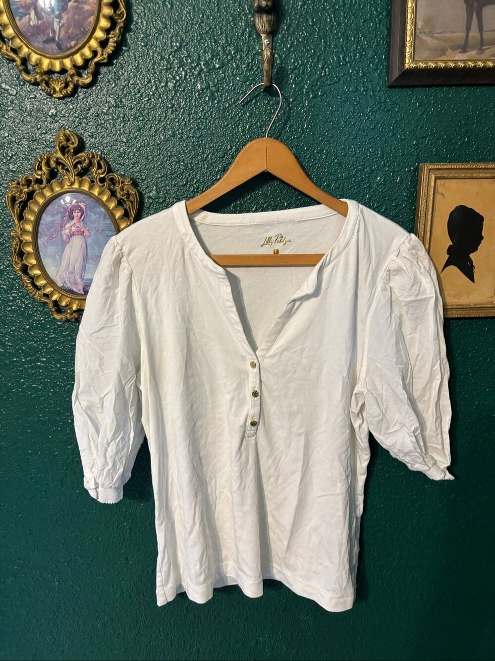 Lilly Pulitzer White Ronson Top Sz Large